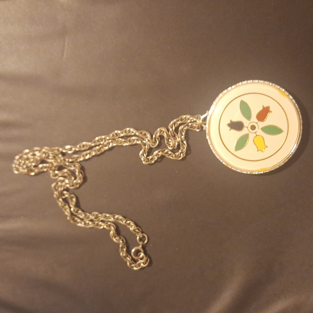 Love & Romance Charm Necklace in Gold - White Enamel Charm Neckace